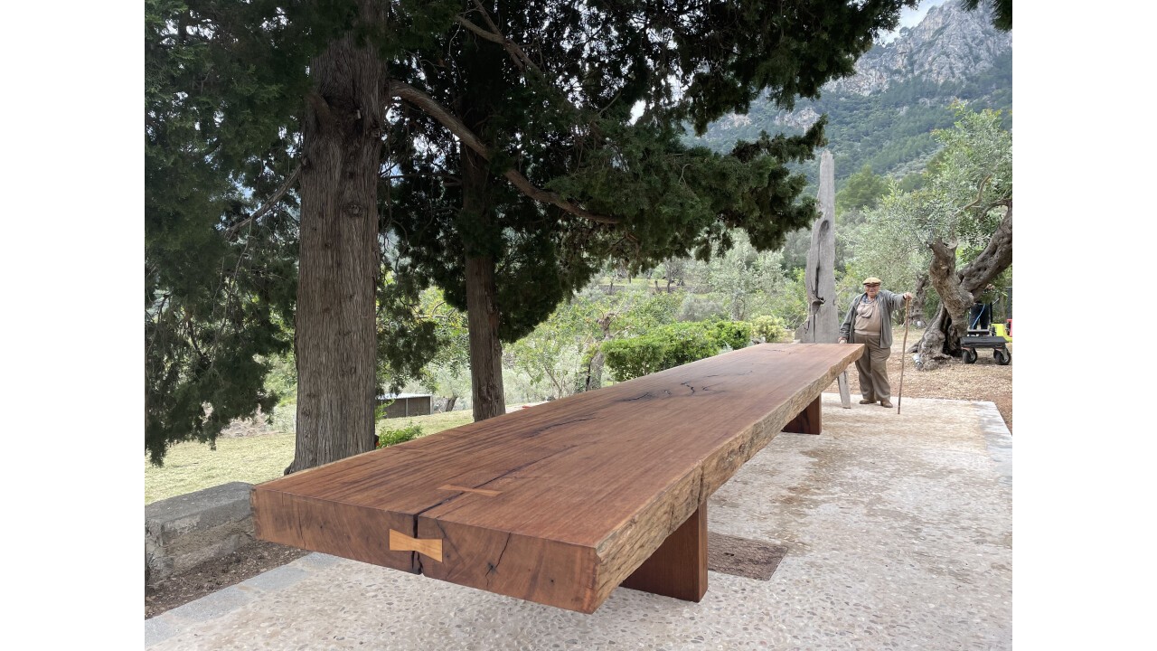 Merbau Wood table 700 cm one piece top