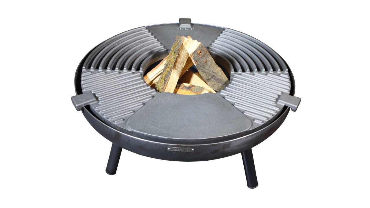 "Feuerküche 80" Kochen und Grillen auf einer Gussplatte aus Stahl oder Aluminium