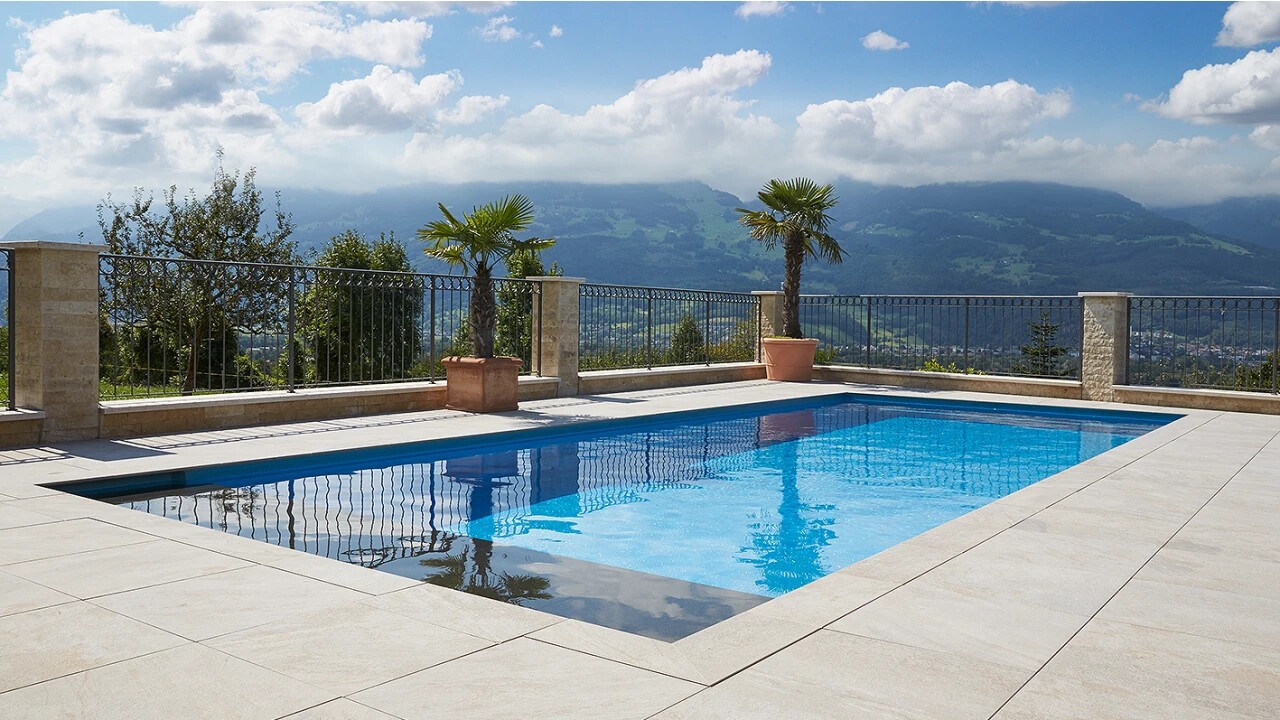 Compass Beach Line pool with an underwater seating area to linger