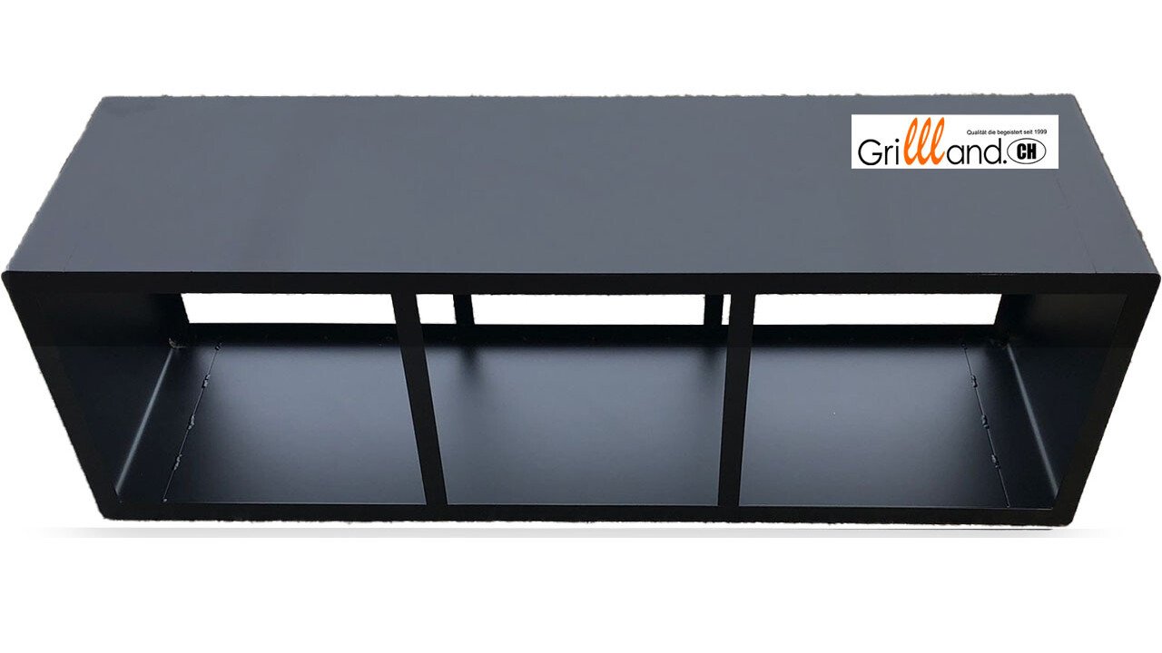 Bench black steel - Dimensions: W 40 x L 145 x H 45 cm