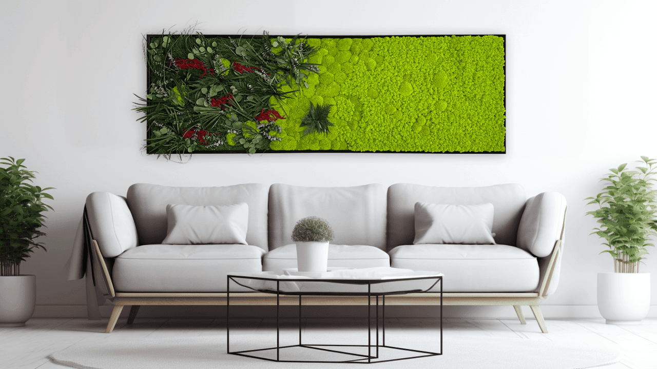 Exotic jungle moss combined with apple green ball and Iceland moss