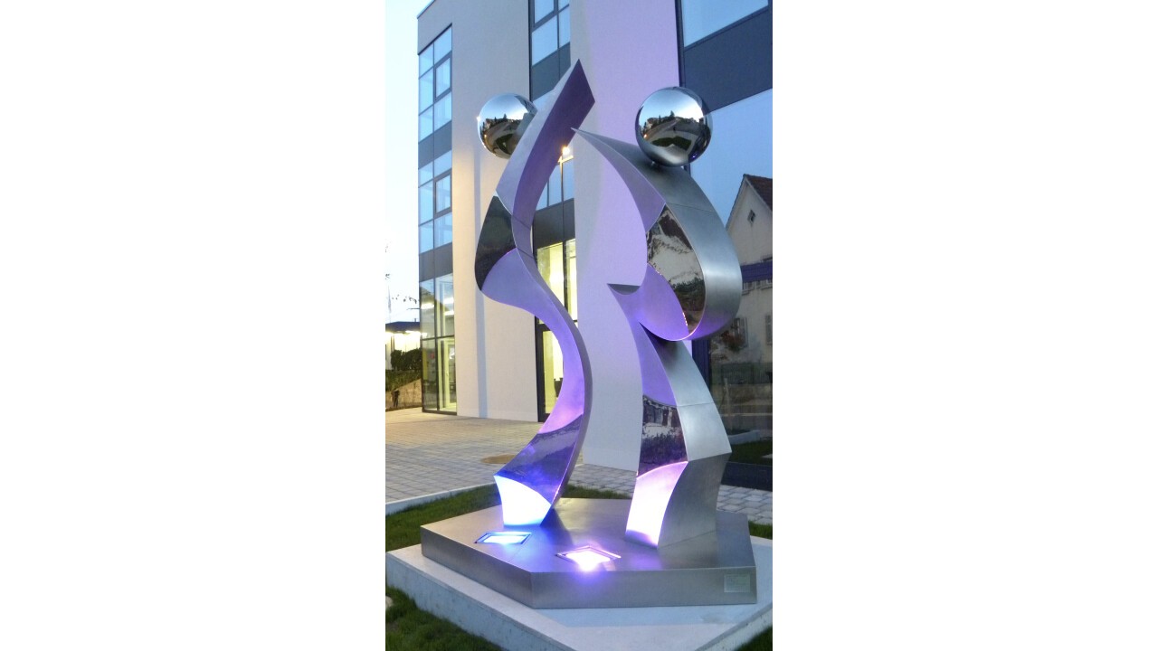 Edelstahl Skulptur "Les Copains"