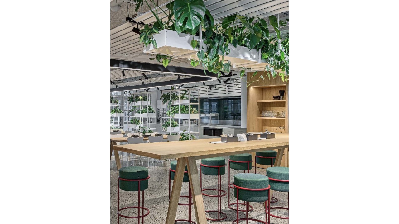 Cafeteria with hanging garden