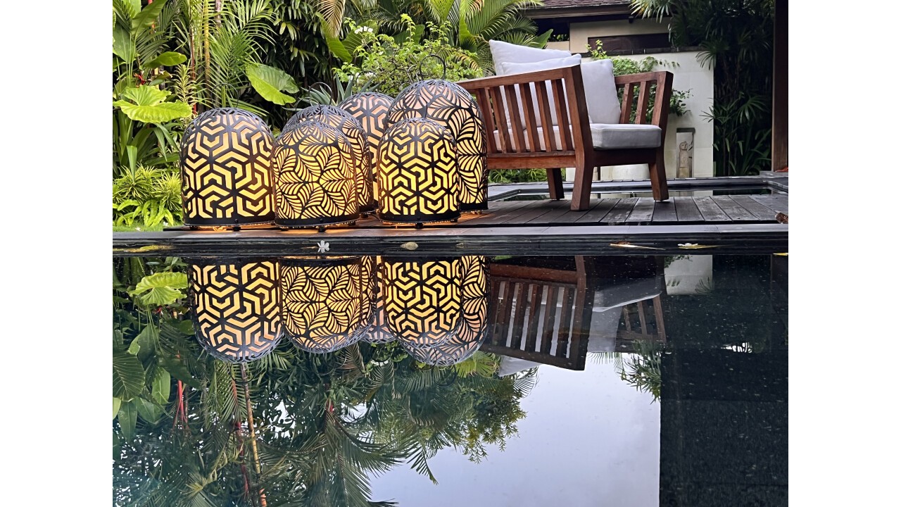 Gartenlampen Pavo Real und Palma, nach eigenem Design, handgefertigt