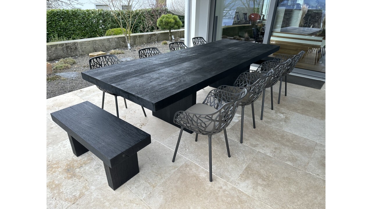 Iron wood Table, benches & Forest chairs