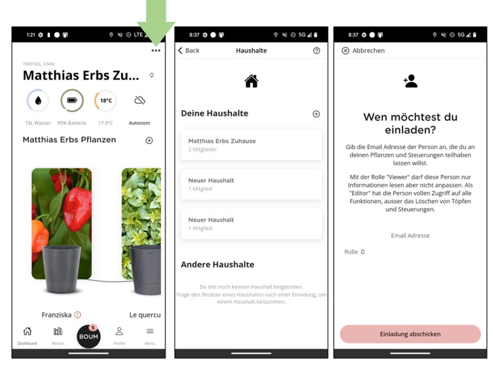 Die Boum-App kann zur gemeinsamen Pflanzenpflege genutzt werden