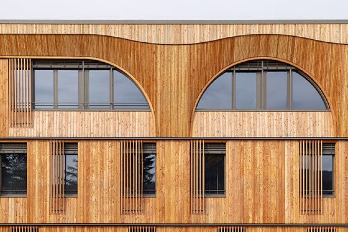 Round façade components for the Arlesheim Clinic