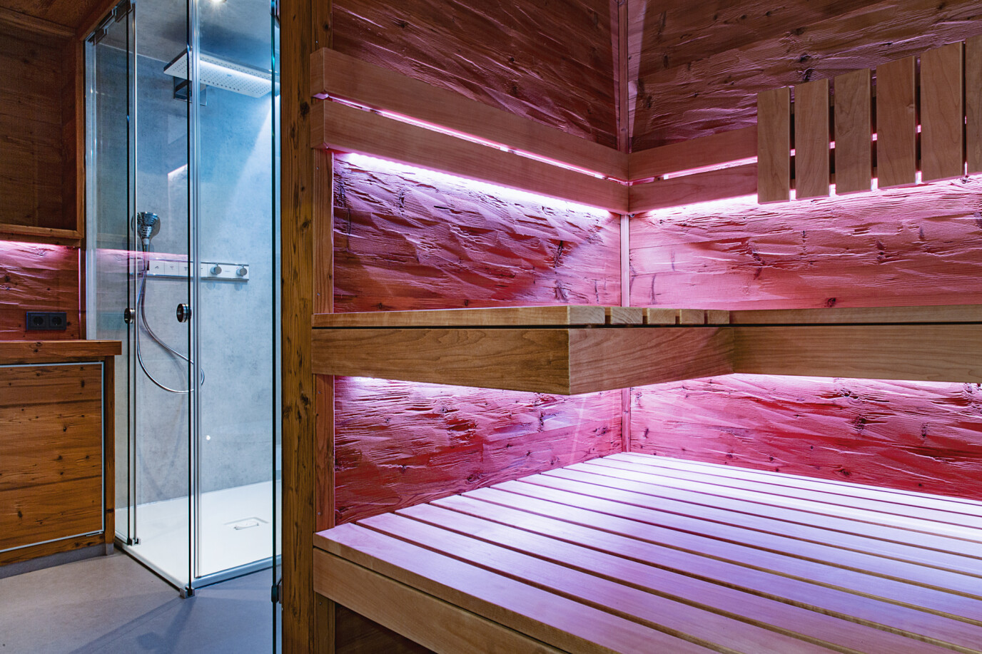 Dusche Saune Wärmegrad Softub Schweiz